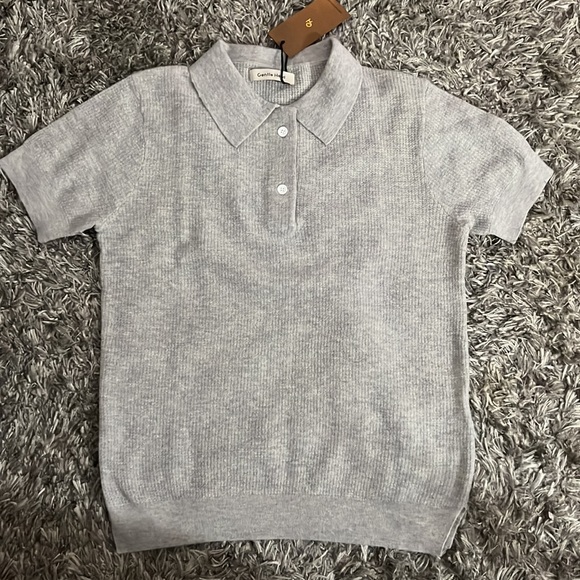 Gentle Herd Short-Sleeve Pure Cashmere Polo - Picture 9 of 12